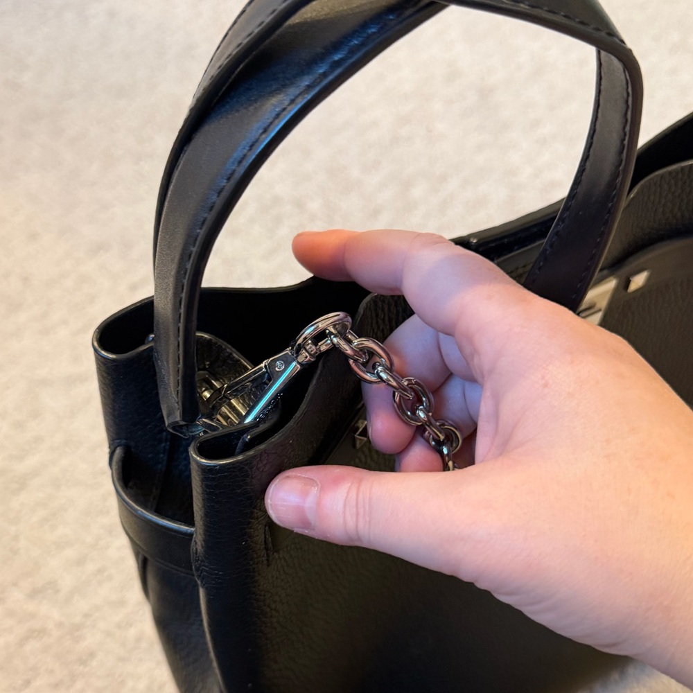 Michael Kors Addison Medium Pebbled Leather Bucket Bag - handle and strap - Picture 9 of 10